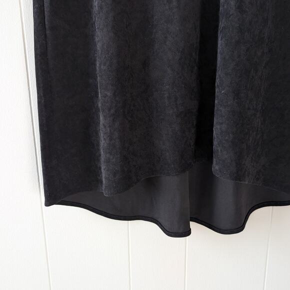 NWOT James Perse Black Crushed Velvet A-line Midi Skirt, size 1/ US 4 - Picture 5 of 10